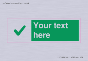 Custom green background, green tick sign